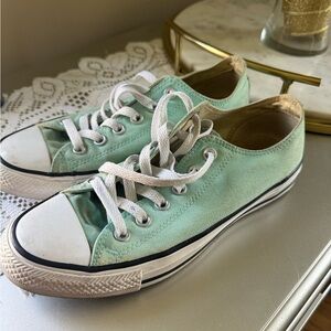 Converse Green and White Canvas Sneakers Classic Style